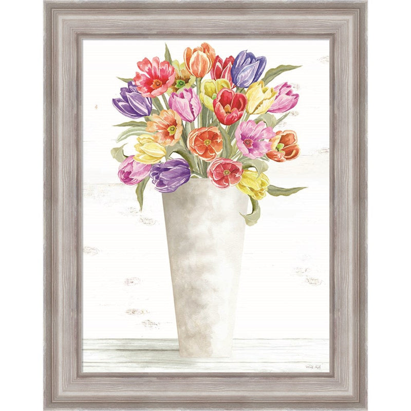 Colorful Tulip Bouquet by Cindy Jacobs, Framed Art