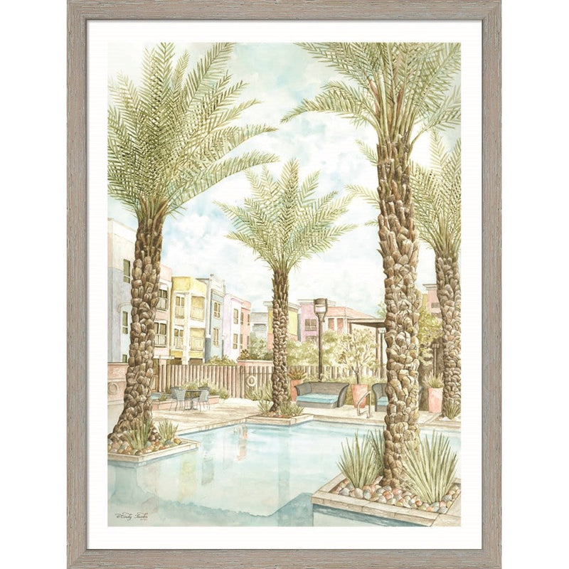 Pool and Palms by Cindy Jacobs, Framed Art