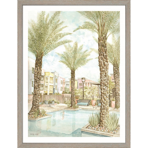 Pool and Palms by Cindy Jacobs, Framed Art