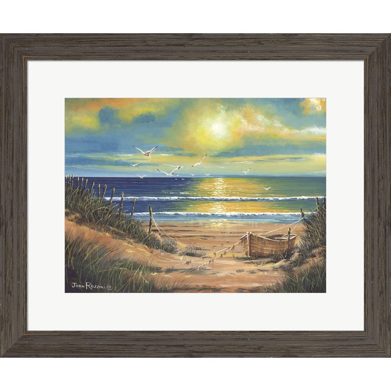 Tranquil Sunset by John Rossini, Framed Art
