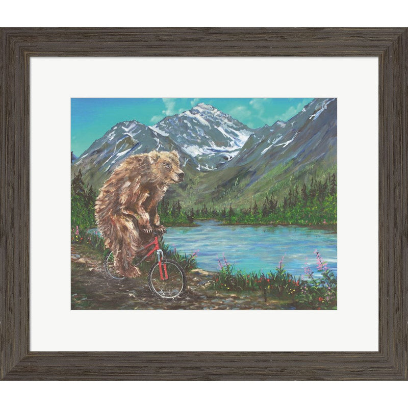 Mountain Biking by Kamdon Kreations, Framed Art