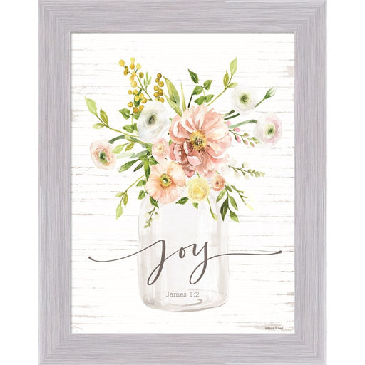 Joy Floral by Lettered & Lined, Framed Art