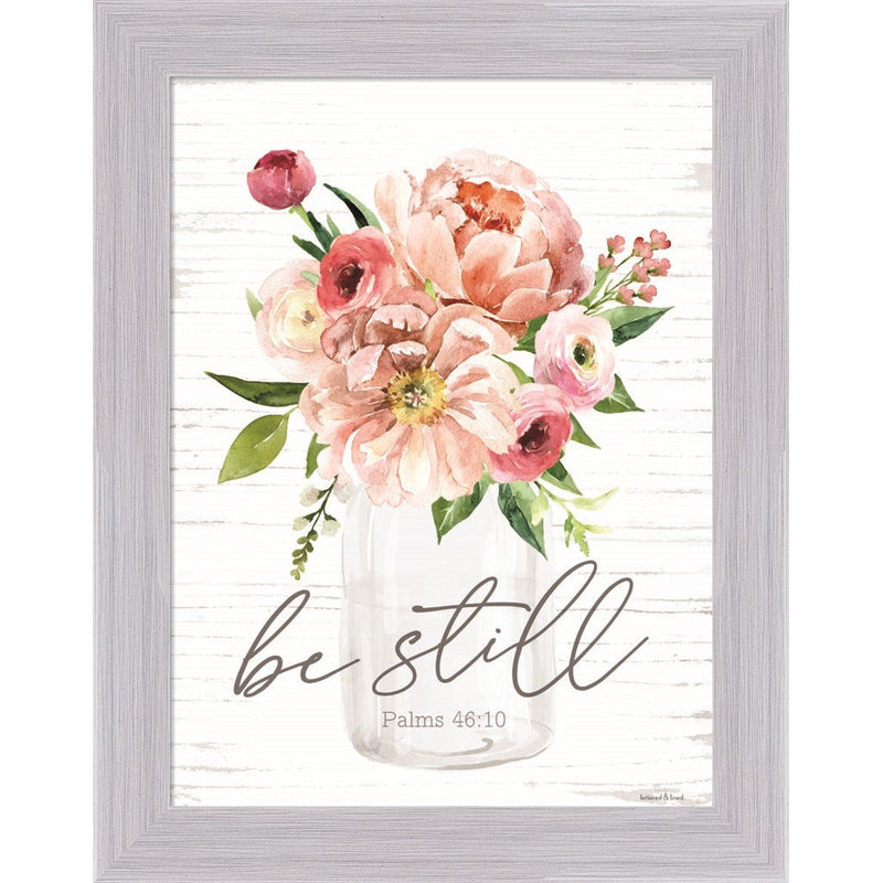 Be Still Floral by Lettered & Lined, Framed Art