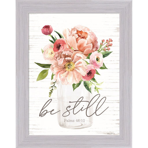 Be Still Floral by Lettered & Lined, Framed Art