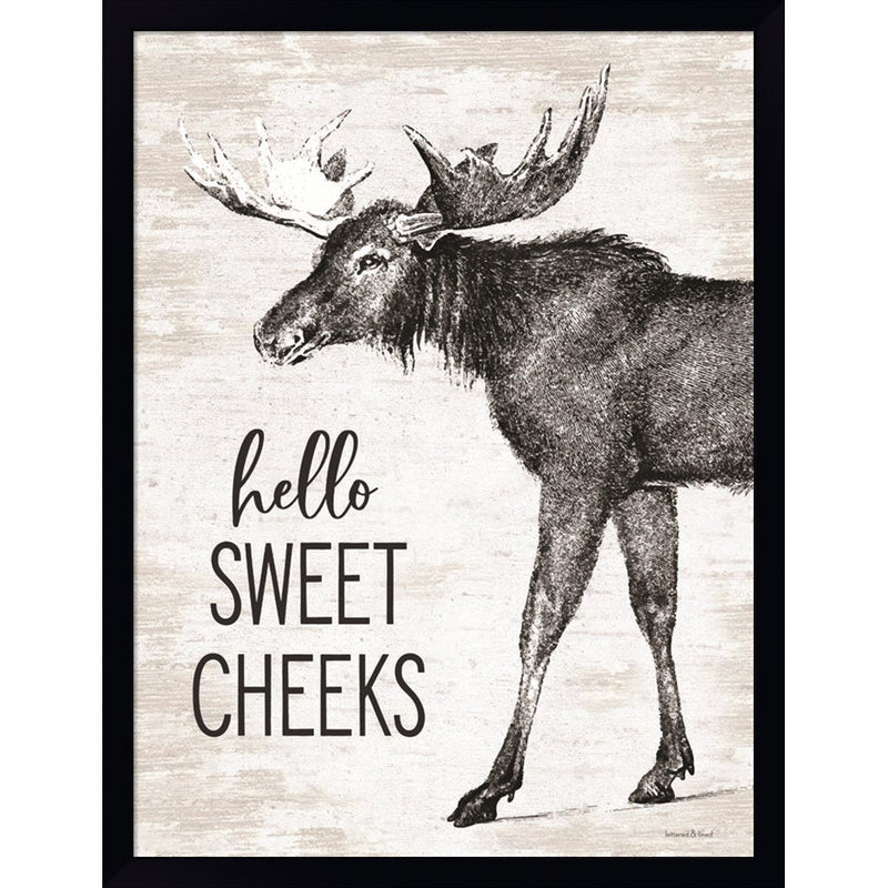Hello Sweet Cheeks Moose by Lettered & Lined, Framed Art