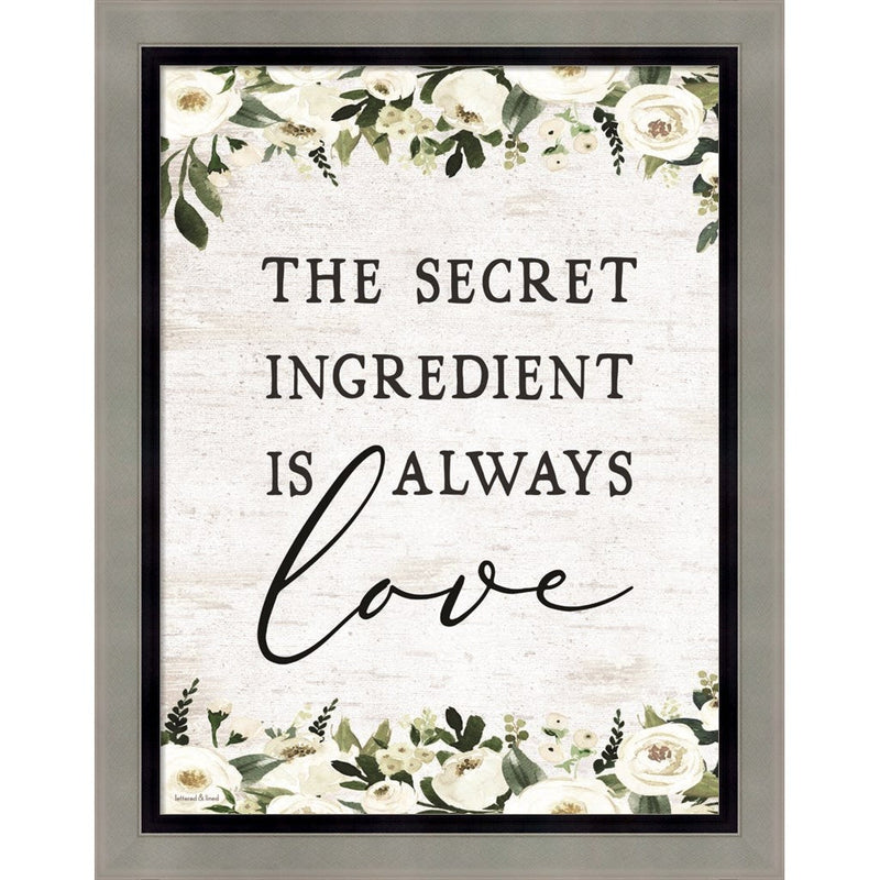 The Secret Ingredient is Always Love by Lettered & Lined, Framed Art