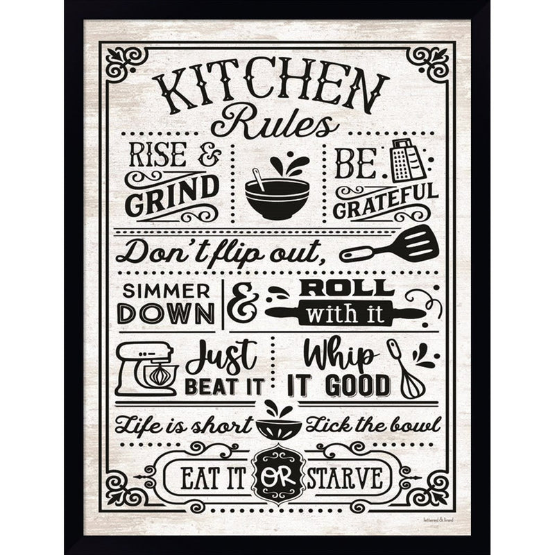 Kitchen Rules by Lettered & Lined, Framed Art