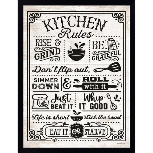 Kitchen Rules by Lettered & Lined, Framed Art