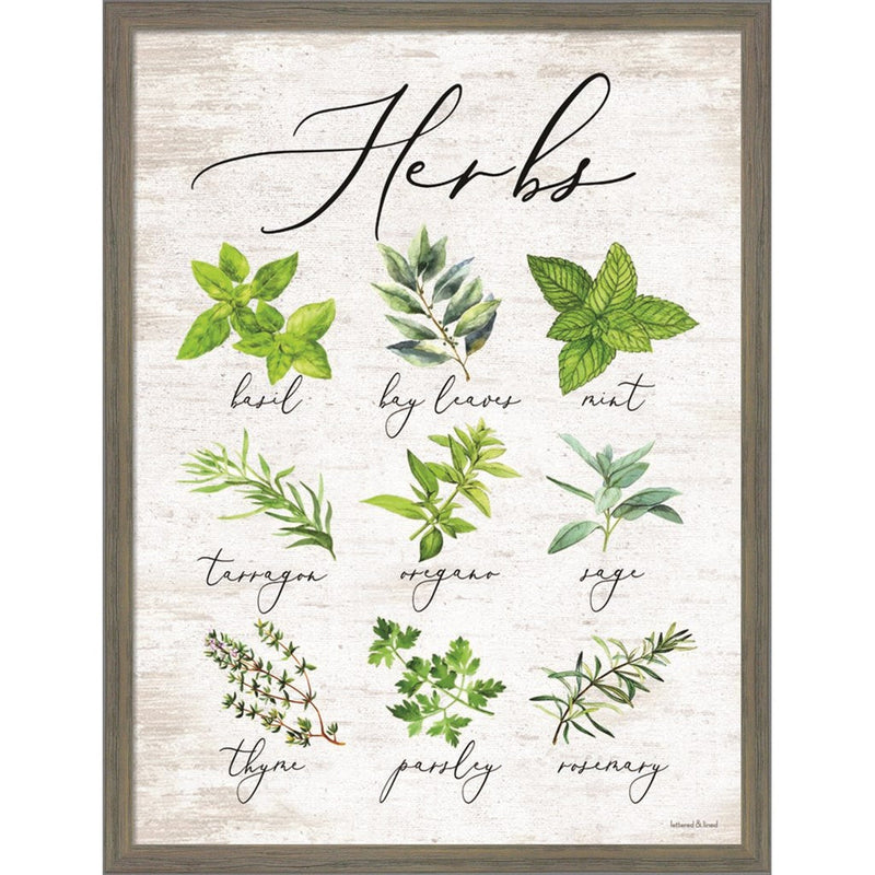Herbs by Lettered & Lined, Framed Art