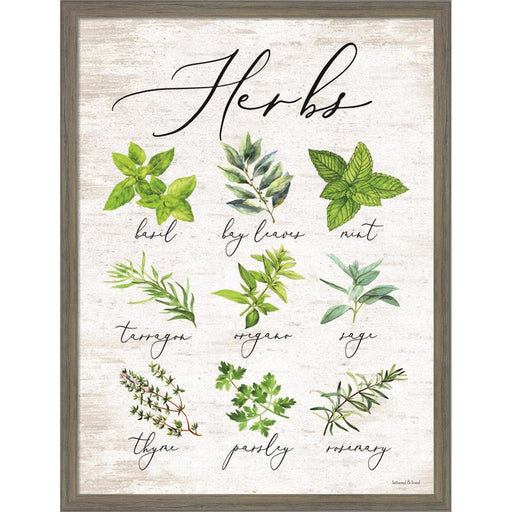 Herbs by Lettered & Lined, Framed Art