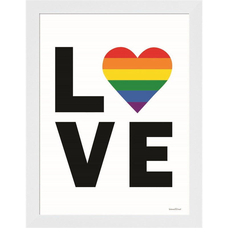 Rainbow Love Heart by Lettered & Lined, Framed Art