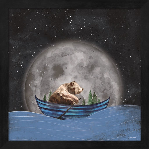 Bear Rowing in the Sea by Rachel Nieman, Framed Art