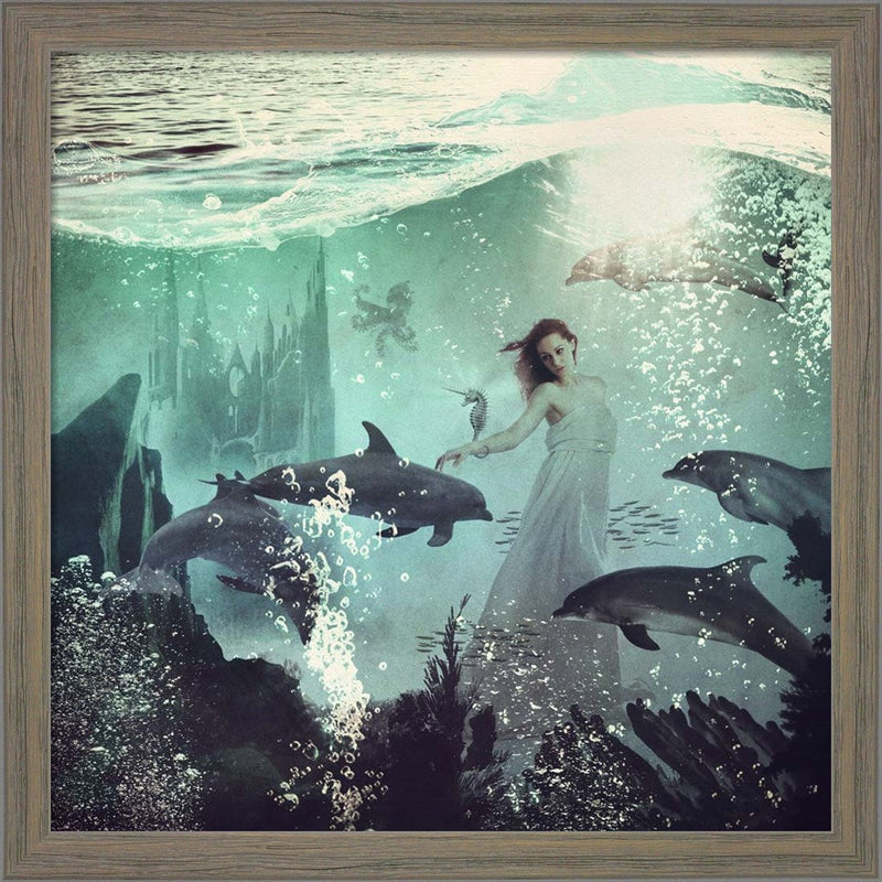 The Sea Unicorn Lady by Paula Belle Flores, Framed Art
