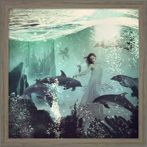The Sea Unicorn Lady by Paula Belle Flores, Framed Art