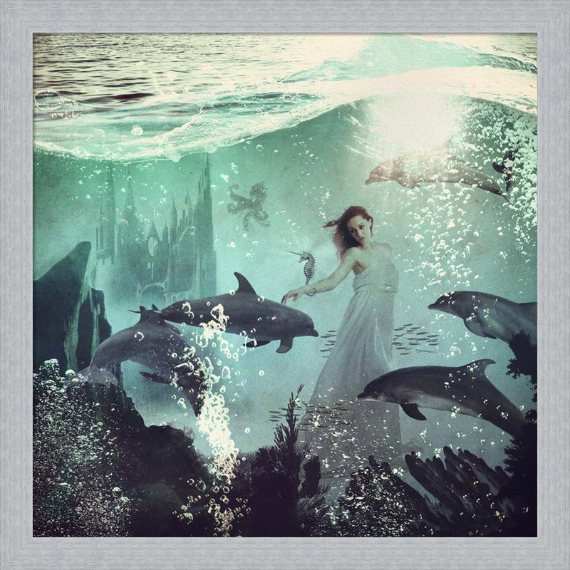 The Sea Unicorn Lady by Paula Belle Flores, Framed Art