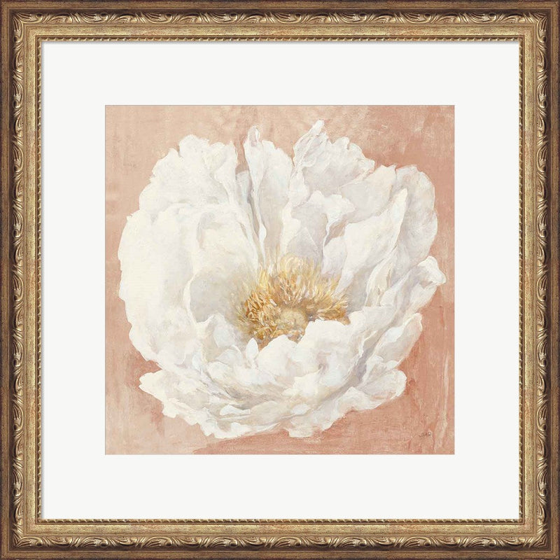Serene Peony Terracotta by Julia Purinton, Framed Art