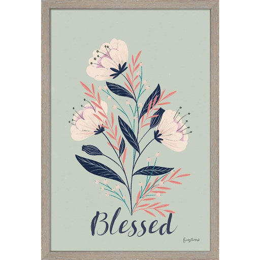 Modern Floral I mint by Becky Thorns, Framed Art