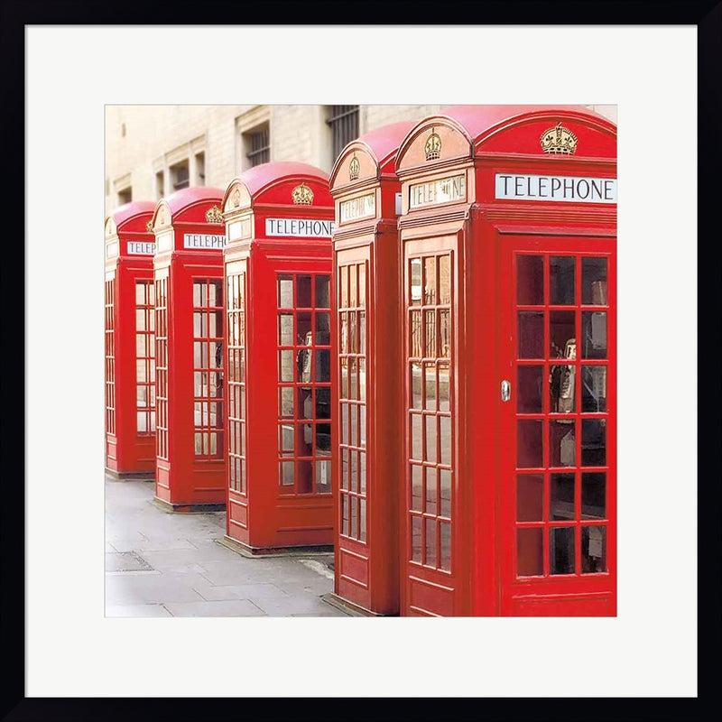 London Phoneboxes by Wild Apple Portfolio, Framed Art