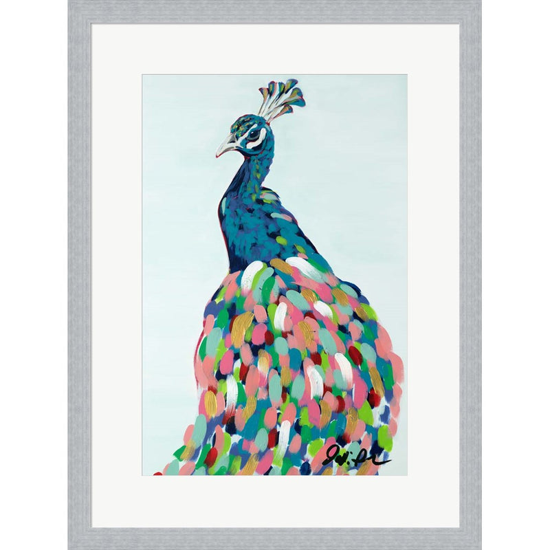 Pop Peacock II by Jodi Augustine, Framed Art