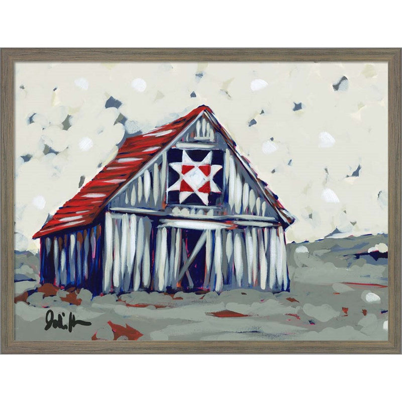 Farm Pop Barn II-Quilt by Jodi Augustine, Framed Art