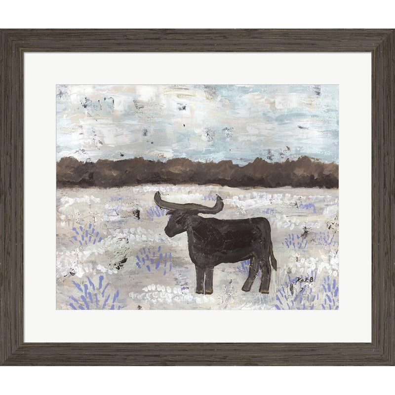 Longhorn Field by Kathleen Bryan, Framed Art