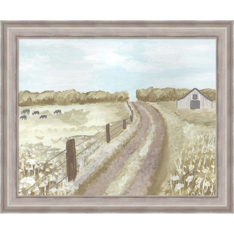 Barn Road Fence by Kathleen Bryan, Framed Art