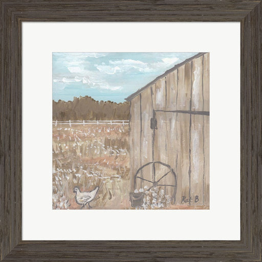 Chicken & Barn by Kathleen Bryan, Framed Art