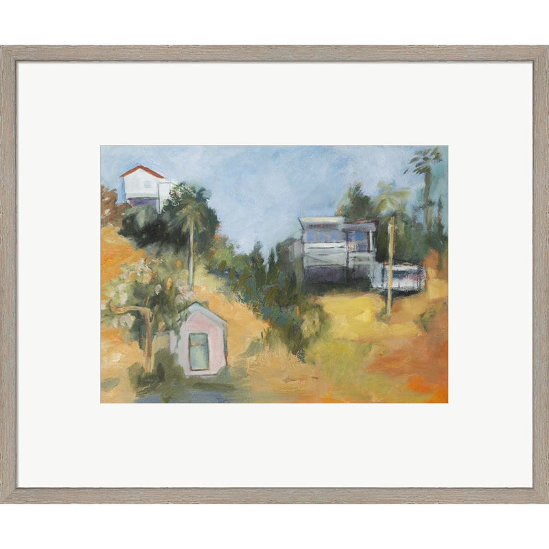 Pink House amid Palms by Susanne Marie, Framed Art