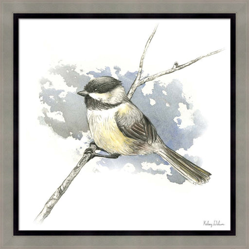 Birds & Branches III-Chickadee by Kelsey Wilson, Framed Art