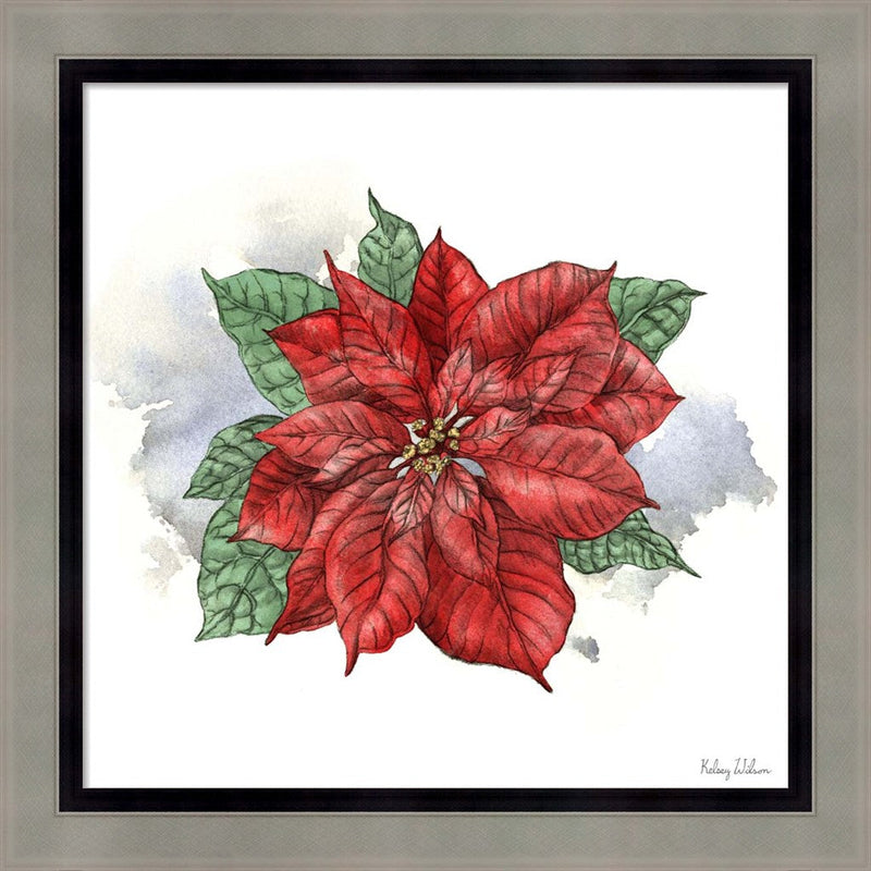 Winter Poinsetta I by Kelsey Wilson, Framed Art