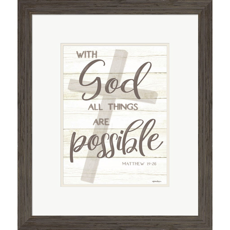 With God All Things Are Possible by Susie Boyer, Framed Art