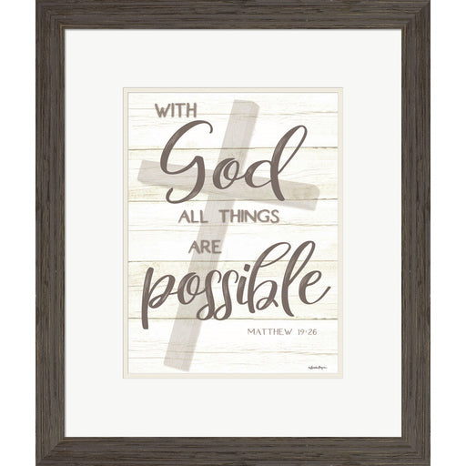 With God All Things Are Possible by Susie Boyer, Framed Art