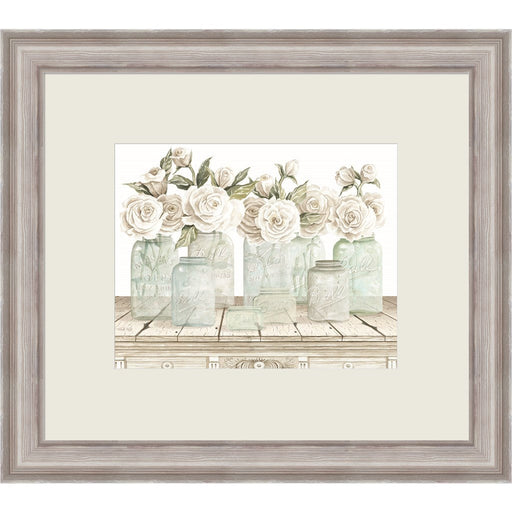 Neutral Floral Parade by Cindy Jacobs, Framed Art