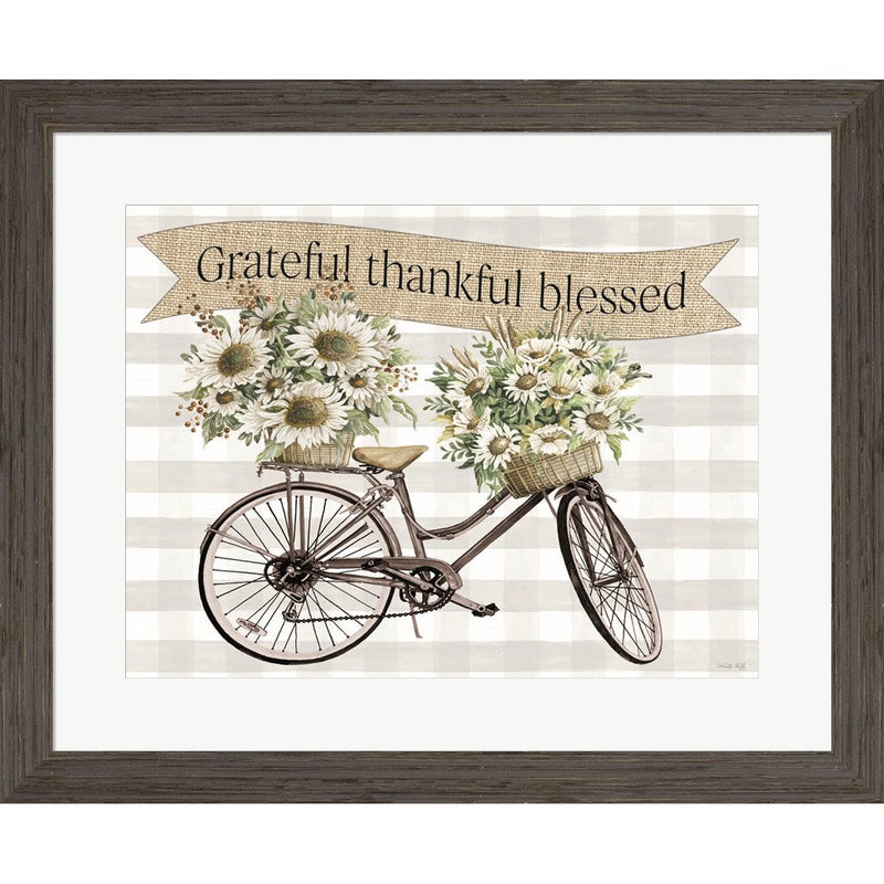 Grateful, Thankful, Blessed Bicycle by Cindy Jacobs, Framed Art