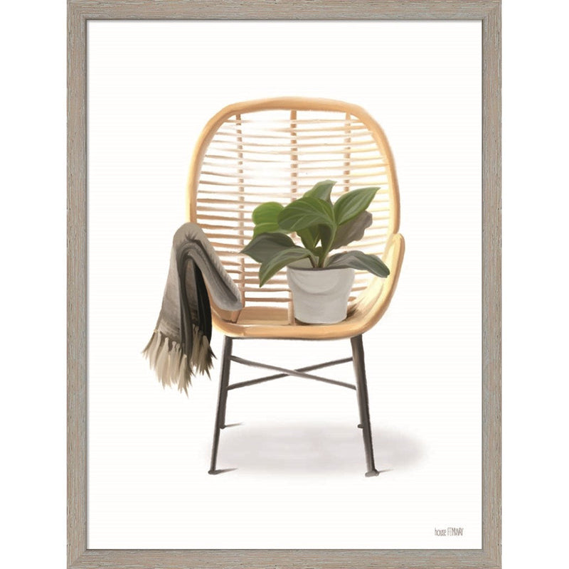 Plant Lover Boho Chair by House Fenway, Framed Art