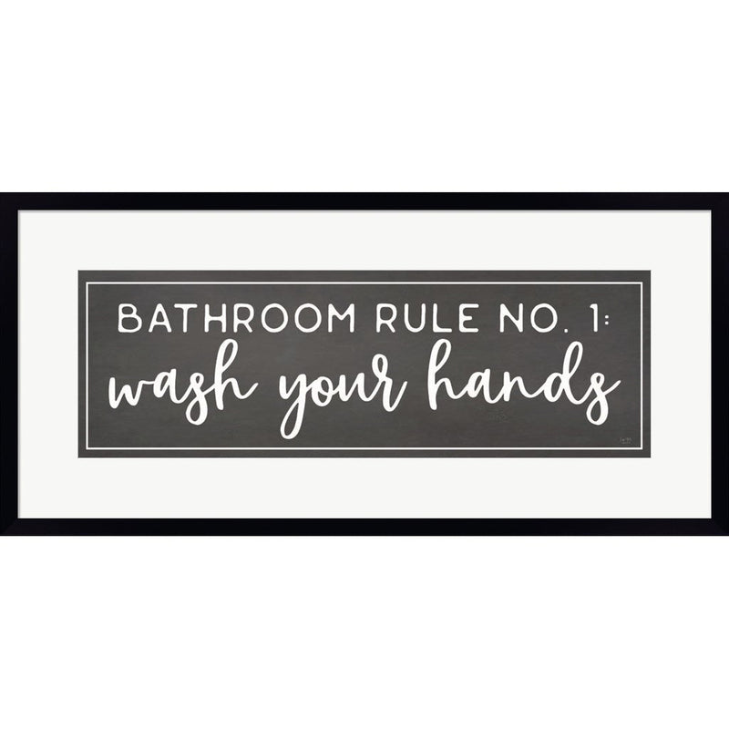 Bathroom Rule No. 1 by Lux + Me Designs, Framed Art