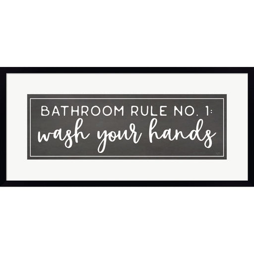 Bathroom Rule No. 1 by Lux + Me Designs, Framed Art