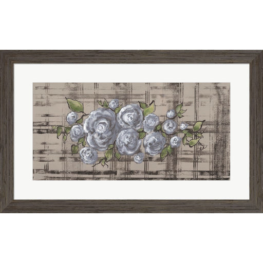 Blue Rose on Plaid by Julie Norkus, Framed Art