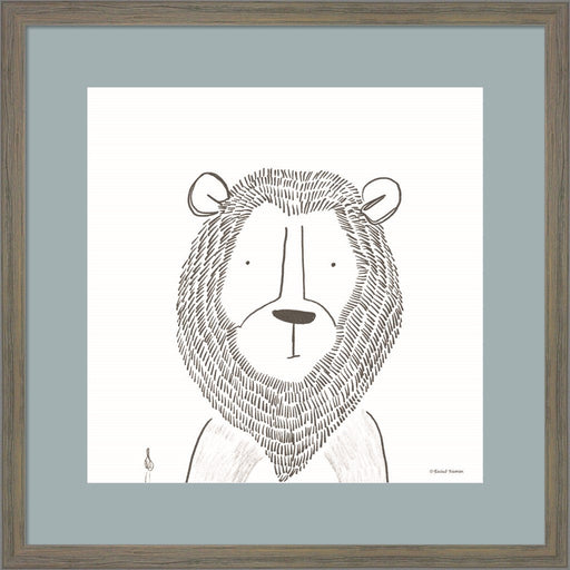 Lion Line Drawing 1 by Rachel Nieman, Framed Art