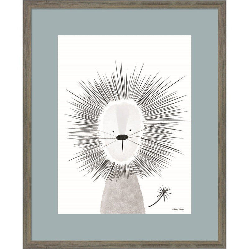Lion Line Drawing 2 by Rachel Nieman, Framed Art