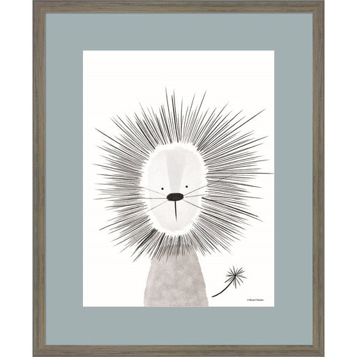 Lion Line Drawing 2 by Rachel Nieman, Framed Art
