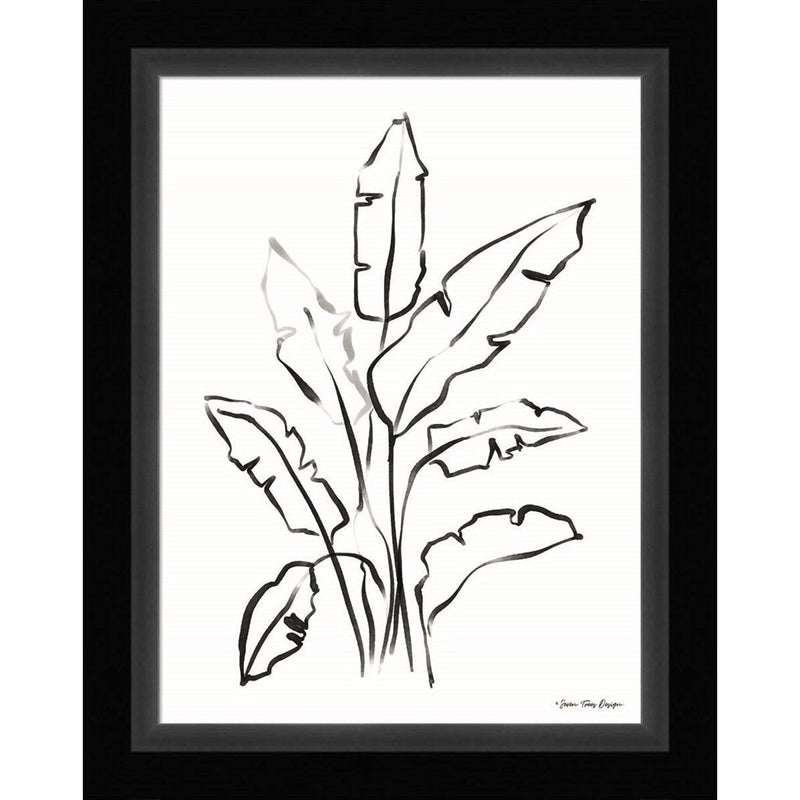 Banana Leaf Drawing by Seven Trees Design, Framed Art