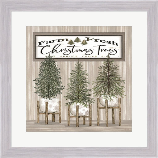 Potted Christmas Trees by Cindy Jacobs, Framed Art