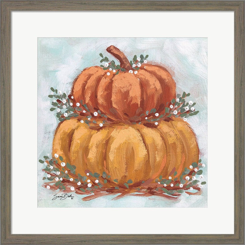 Pumpkin Stack IV by Sara Baker, Framed Art