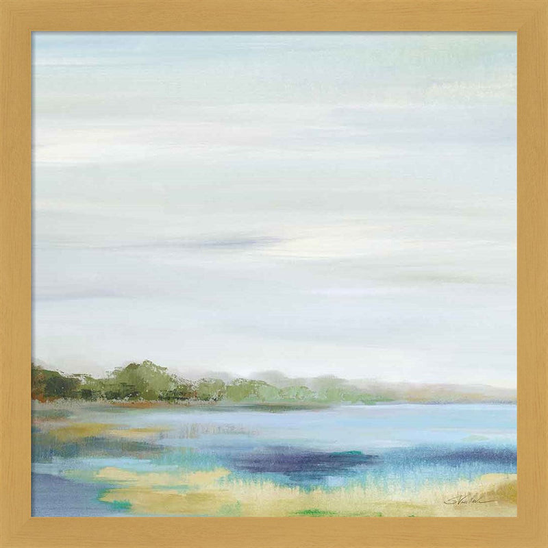 Emerald Lagoon Sq Light by Silvia Vassileva, Framed Art