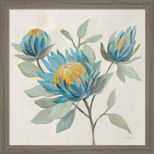 Field Floral II Blue by Silvia Vassileva, Framed Art