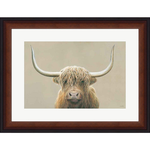 Highland Cow Neutral by James Wiens, Framed Art