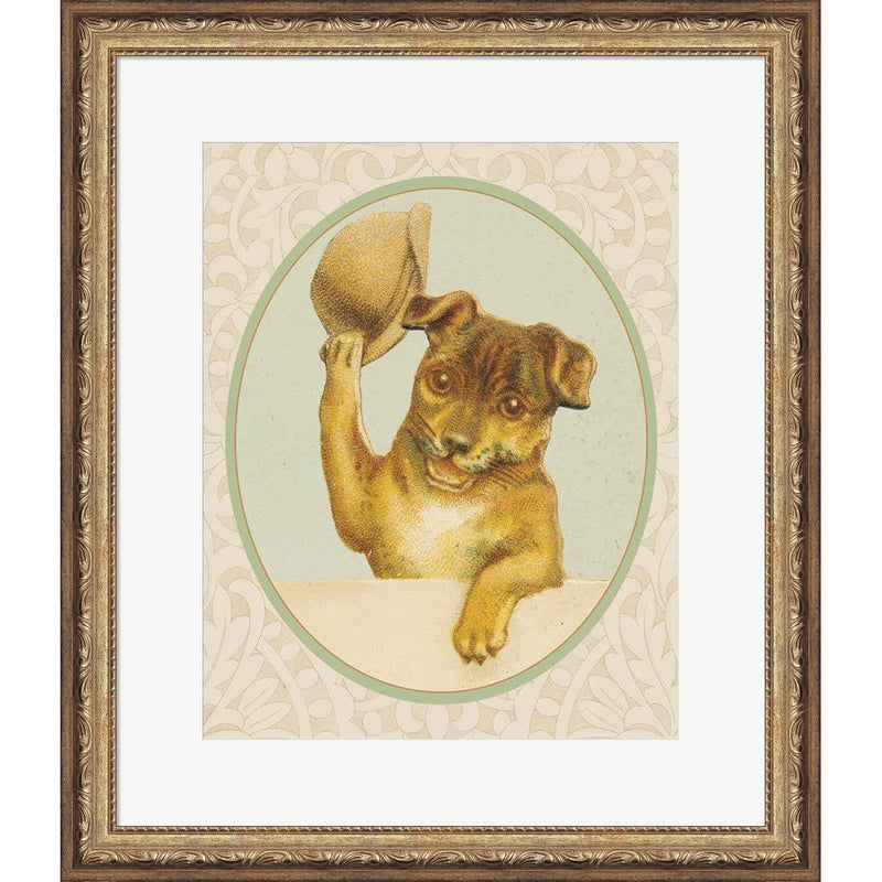 Dog with Hat II by Wild Apple Portfolio, Framed Art