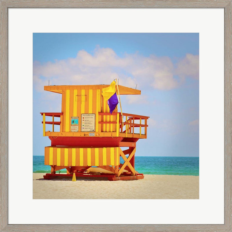 Lifeguard Station by Carlos Vargas, Framed Art