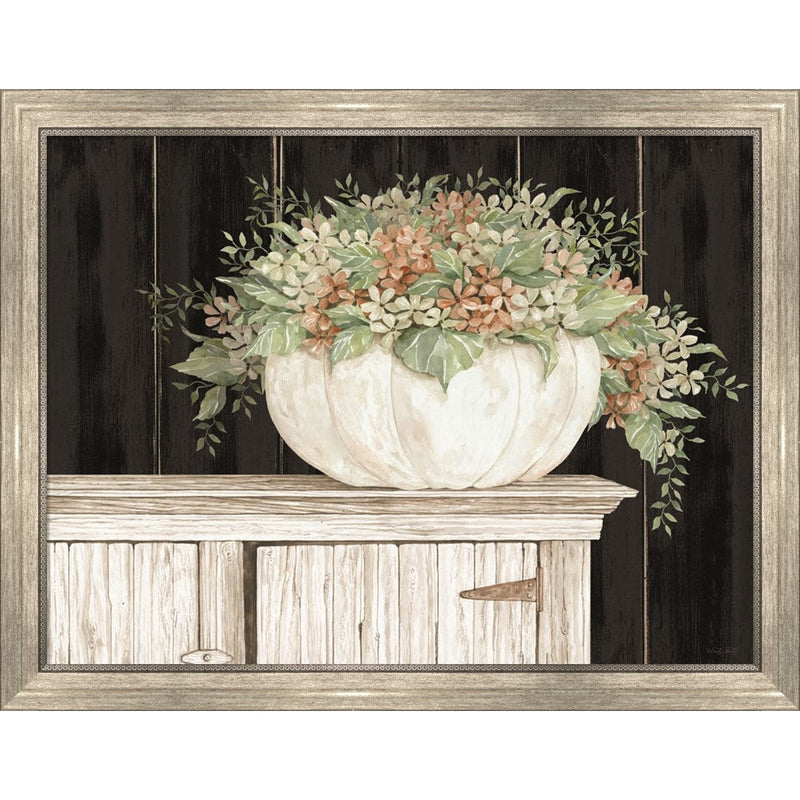 Fall Floral Pumpkin by Cindy Jacobs, Framed Art